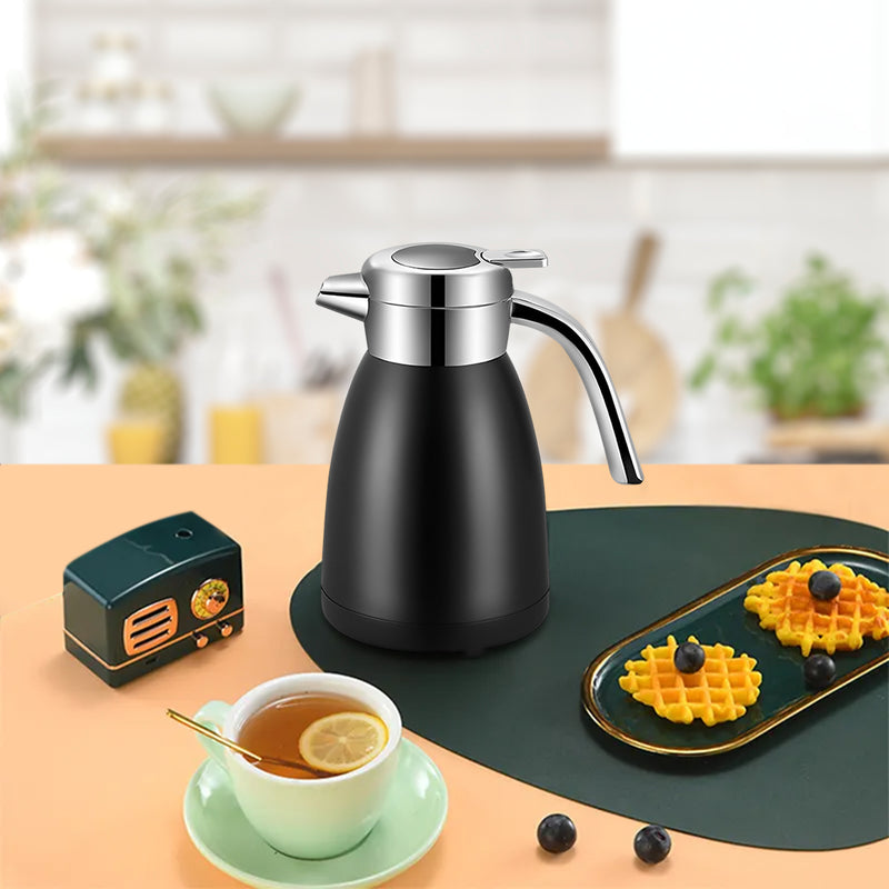 Double Wall 1.8L Stainless Steel Insulated Vacuum Flask Black