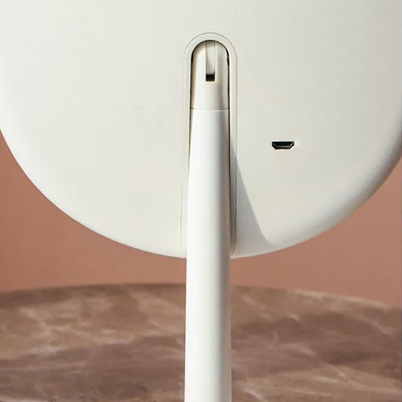 White Antler LED Light Makeup Mirror Tabletop Vanity with Adjustable Brightness