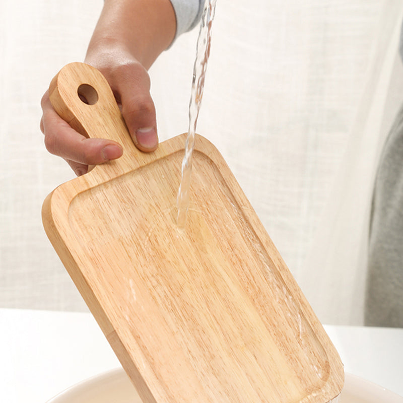 2X 30cm Rectangle Oak Wood Serving Trays Brown Charcuterie Board Rounded Corners