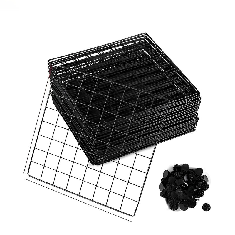 2X 9 Cube 3 Column Iron Wire Mesh Storage Organizer Black 110.5x37x146cm