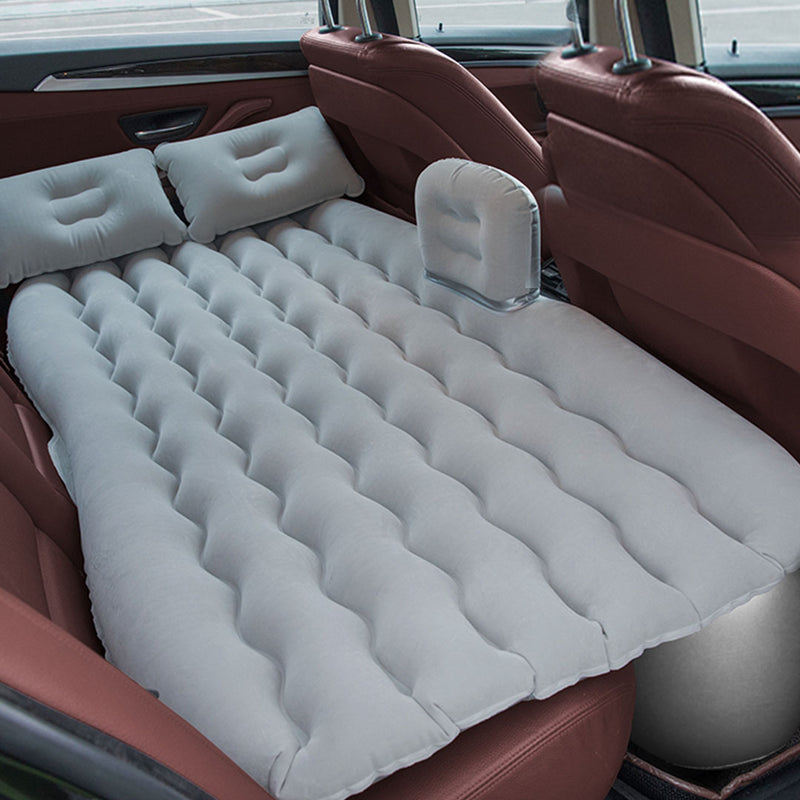 2X Grey Inflatable Car Mattress Portable Air Bed With Pillows For Camping Travel