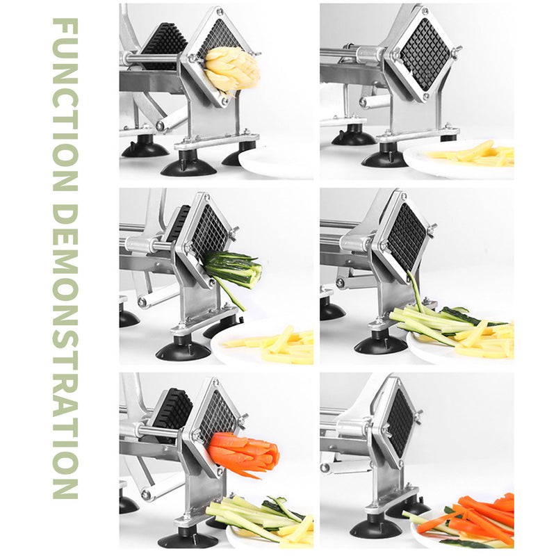 Stainless Steel Commercial Potato Cutter With 3 Blades For Vegetables Silver