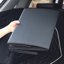 Leather Car Boot Organizer Foldable Collapsible Portable Storage Box Black Medium