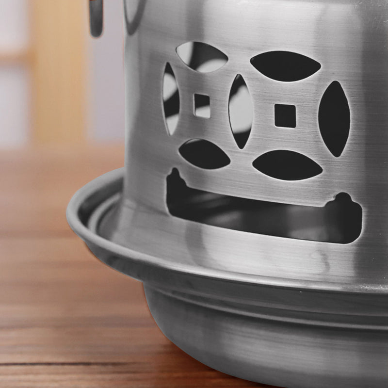 Stainless Steel Mini Hot Pot with Lid Single Person Alcohol Stove Burner 20cm