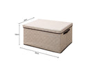 2X Small Beige Non-Woven Fabric Storage Box Organizer Lid Dustproof Portable
