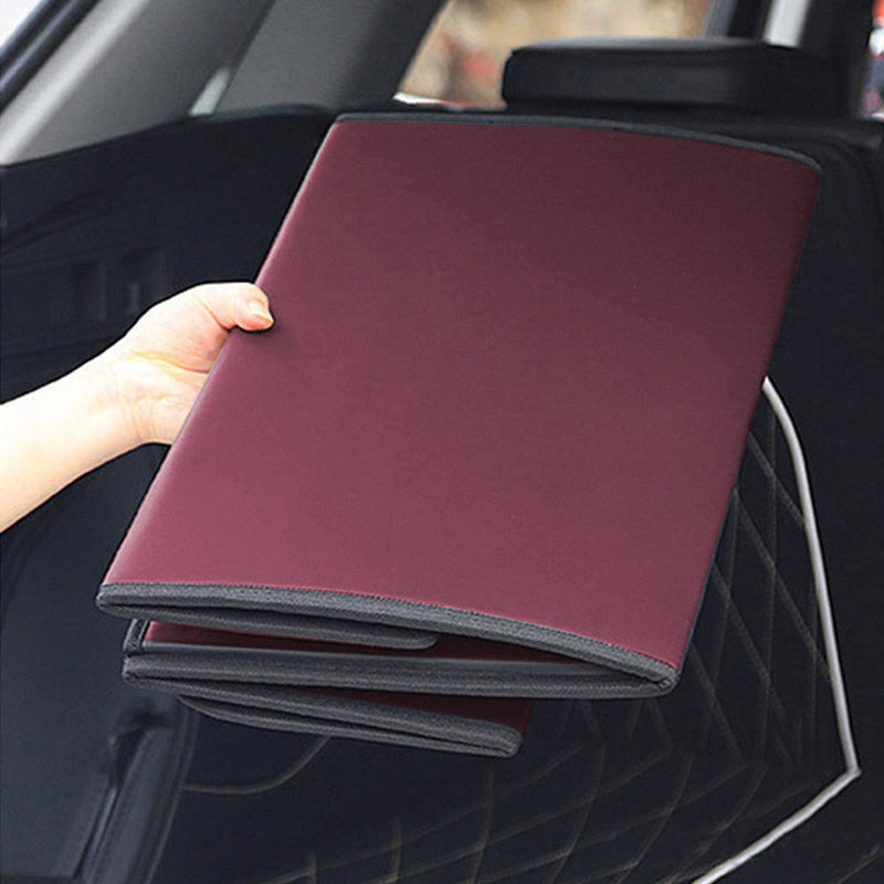 4X Leather Car Boot Organizer 40x30x30cm Foldable Collapsible Red With Divider