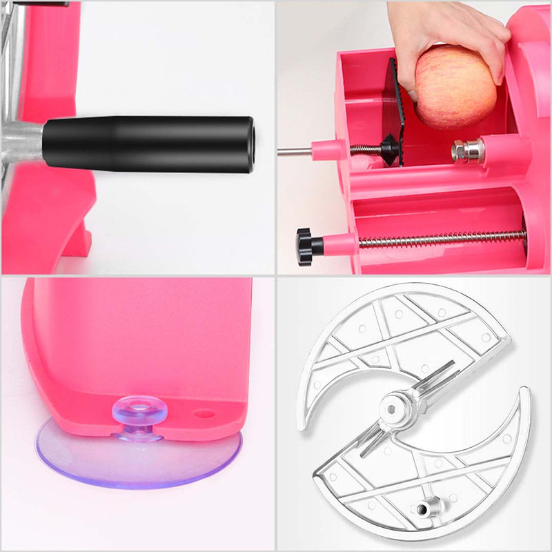 2X Commercial Manual Vegetable Fruit Slicer 11x21cm Pink Removable Blade