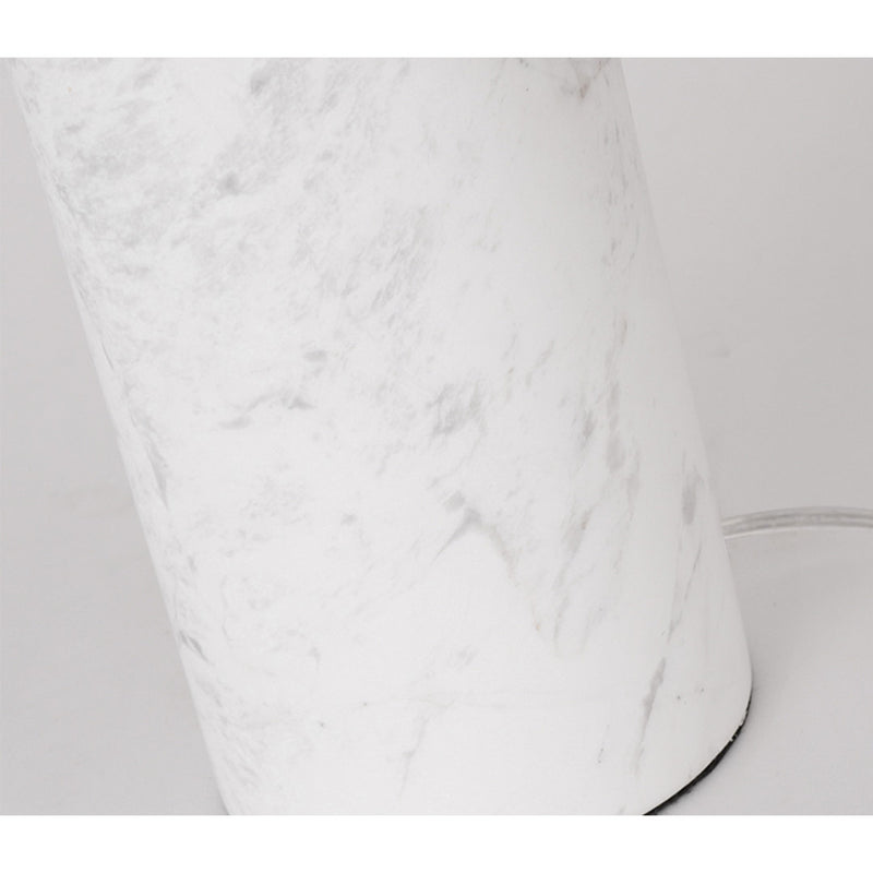 4X Table Lamps Metal Fabric White Marble Gold Cylinder Base 60cm Drum Shade