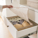 2X Beige Foldable Flip Top Underwear Storage Box Wardrobe Drawer Organizer
