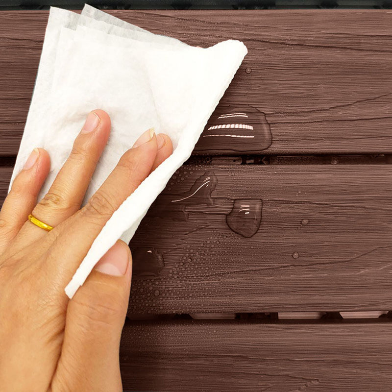 11 pcs Wooden Composite Decking Tiles Dark Chocolate 30x30x2.2cm Slip Resistant
