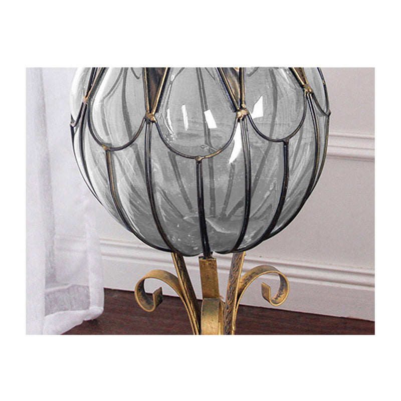 85cm Clear Glass Floor Vase Gold Metal Stand Home Decor Indoor Outdoor