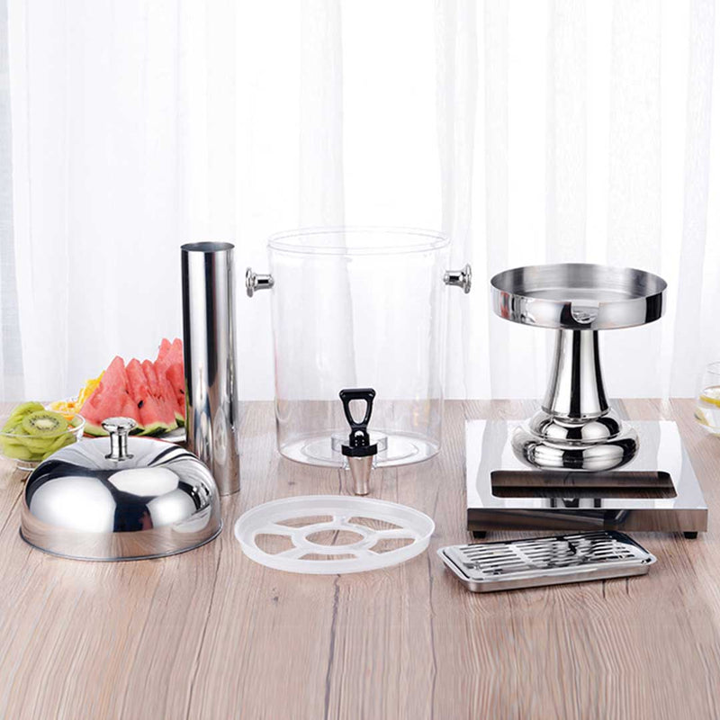 Single 8L Stainless Steel Commercial Beverage Dispenser Transparent Exterior