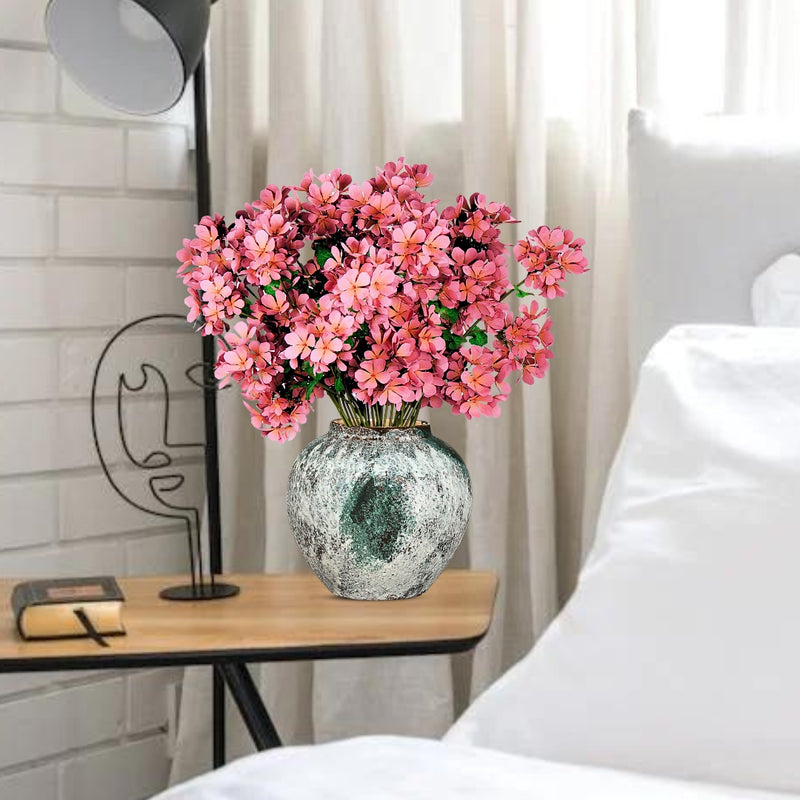 Small Green Ceramic Flower Vase 21x22cm Elegant Home Decor Accent Piece