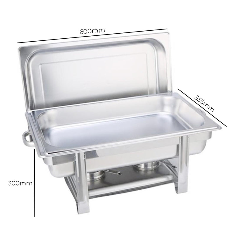 Stainless Steel Single Tray Chafing Dish Food Warmer 9L Buffet Catering