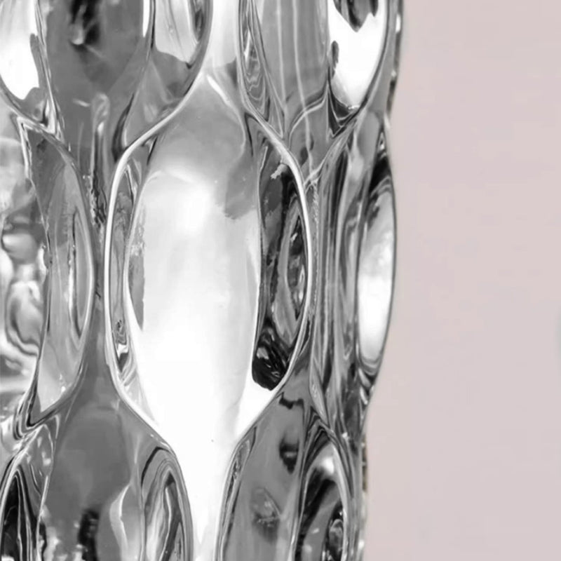 30cm Hand Blown Glass Tall Vase Grey Modern Thick Home Decor