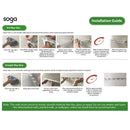 Wall Mounted Kitchen Utensil Rack Aluminum 41cm Space-Saving With Hooks Black