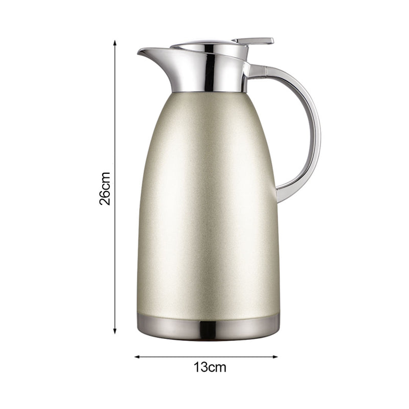 2X 1.8L Silver Double-Wall Thermal Flask Stainless Steel Vacuum Insulated