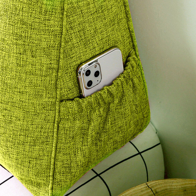 100cm Green Triangular Wedge Pillow Headboard Backrest Tatami Cushion