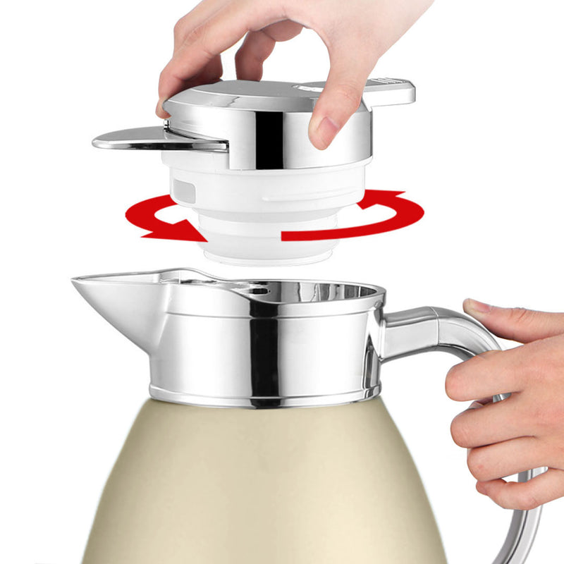 2.3L 3 Layer Vacuum Insulated Stainless Steel Flask Gold Wide Mouth Leak Proof