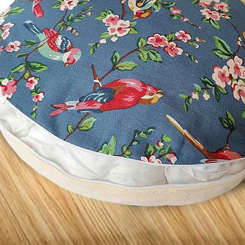 2X Polyester Cotton Cushion 45x45x18cm EPP Particle Insert Blue