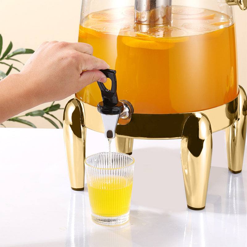 Stainless Steel 12L Beverage Dispenser Hot Cold Drink Urn with Gold Accents