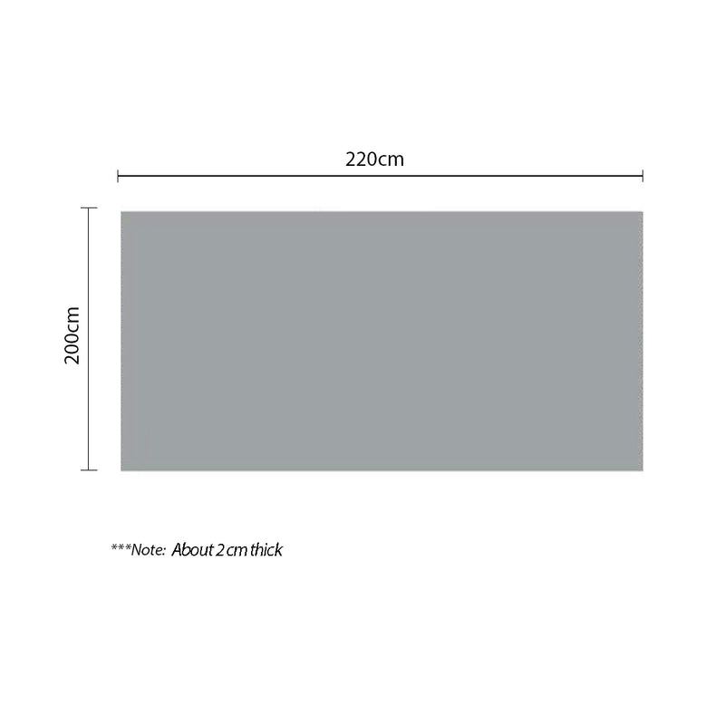 2X Double Sided Thick Flannel Polyester Throw Blanket 200x220cm Black