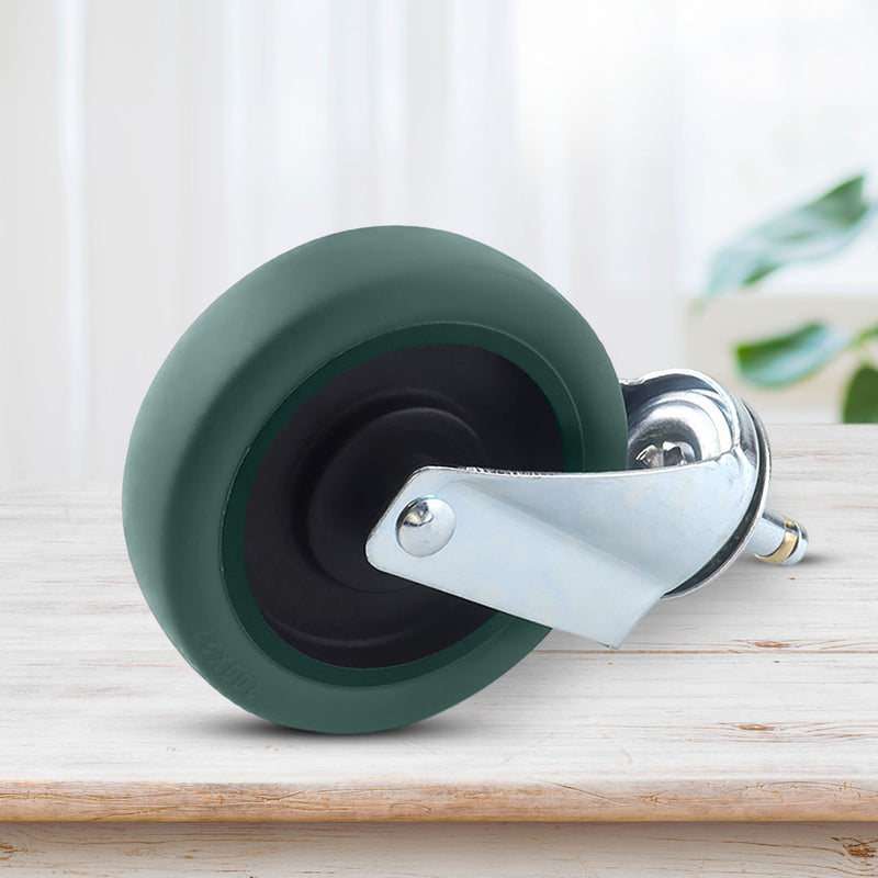 2X 4 Inch Heavy Duty Polyurethane Swivel Castor Wheels Smooth Silent Sturdy