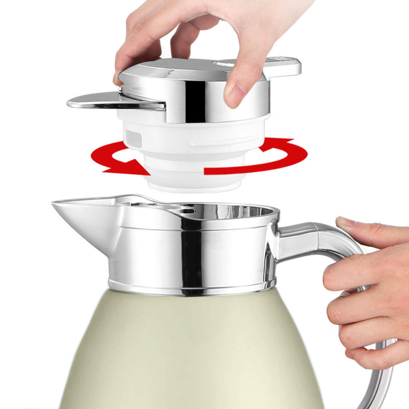 1.8L 3 Layer Vacuum Insulated Stainless Steel Flask Gold Wide Mouth Leak Proof