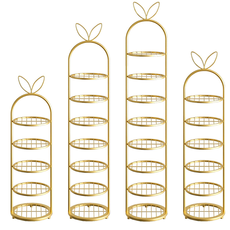 6 Tier Bunny Ears Metal Shoe Organizer Gold Plated 27x28x48cm Space Saving