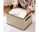 2X Small Beige Non-Woven Fabric Storage Box Organizer Lid Dustproof Portable