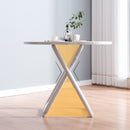 White Minimalist Wood Table 80cm Modern Design Versatile Dining Work Surface