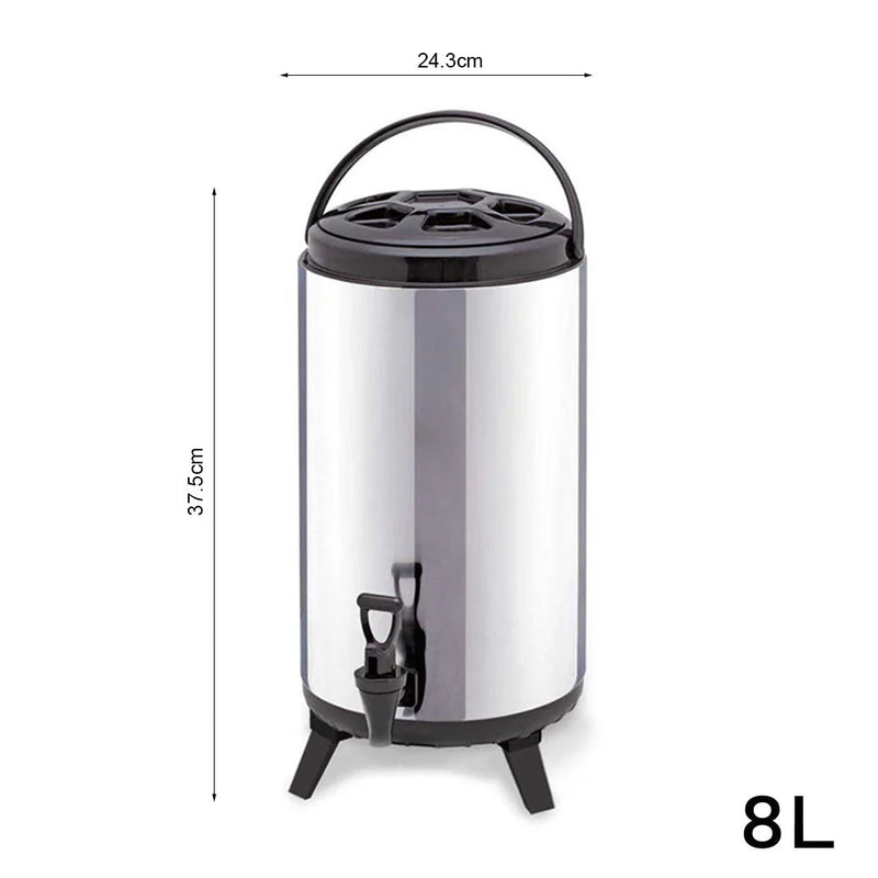 8X 8L Stainless Steel Insulated Coffee Tea Beer Dispenser With Tap