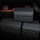 4X Leather Car Boot Trunk Organizer Foldable Collapsible Storage Box Black