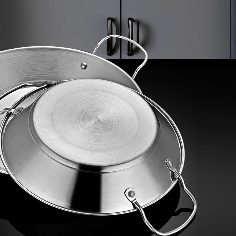 29cm Dry Pot 201 Stainless Steel Silver Nonstick Lid Induction Safe