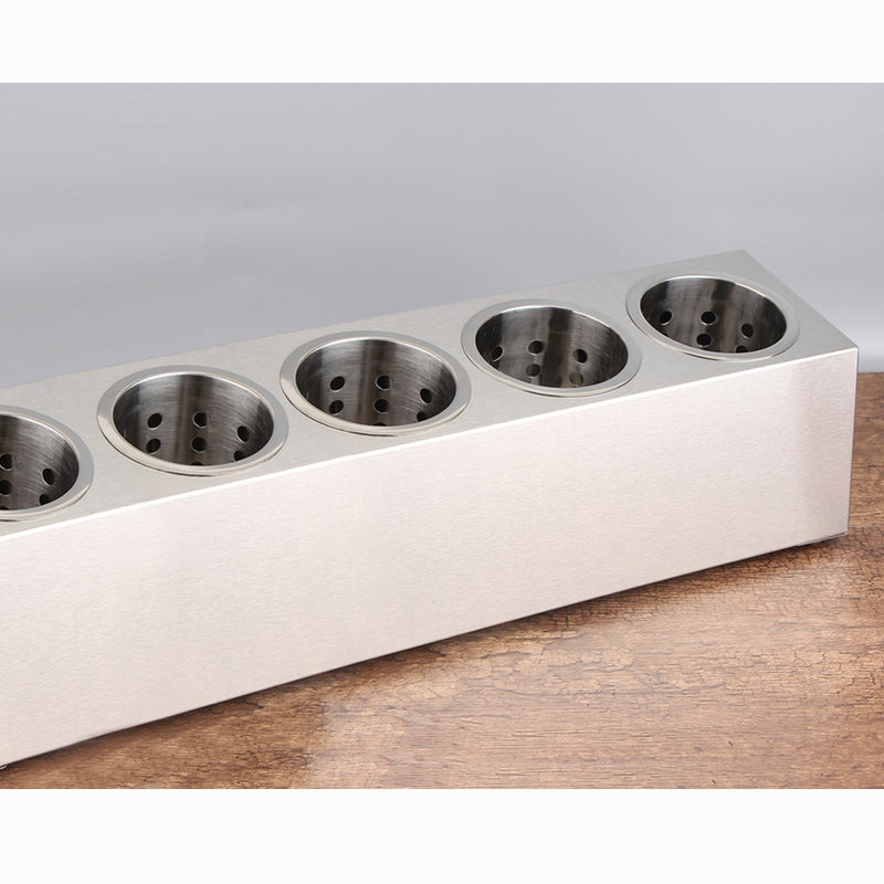 Stainless Steel Cutlery Holder 5 Holes Durable Rectangular Dishwasher Safe