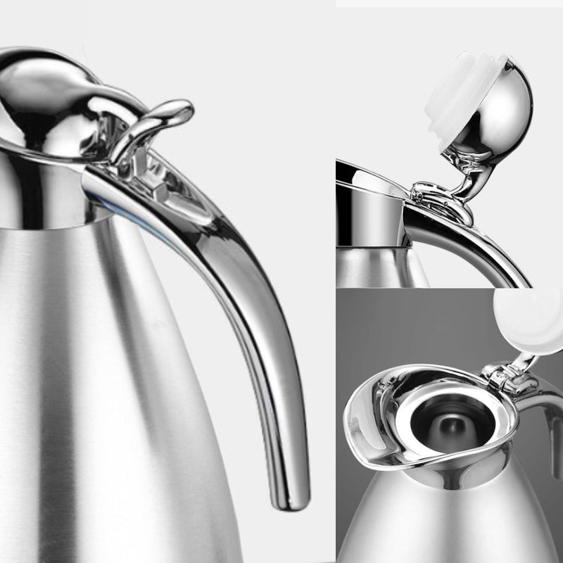 Thermal Flask Stainless Steel Vacuum Insulated 2.0L Silver 3 Layer Leak Proof