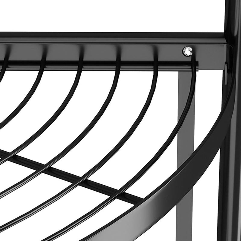 2X 4 Tier Carbon Steel Corner Shelves Black Portable Storage Organizer