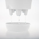 White Plastic Self Watering Plant Pot Indoor Outdoor Garden 19.5cm Set of 2