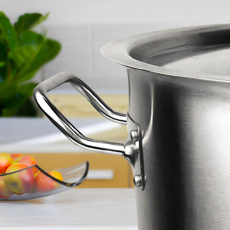 14L Wide 50L Tall Commercial Grade Stainless Steel Stock Pots Thick Bottom 18/10