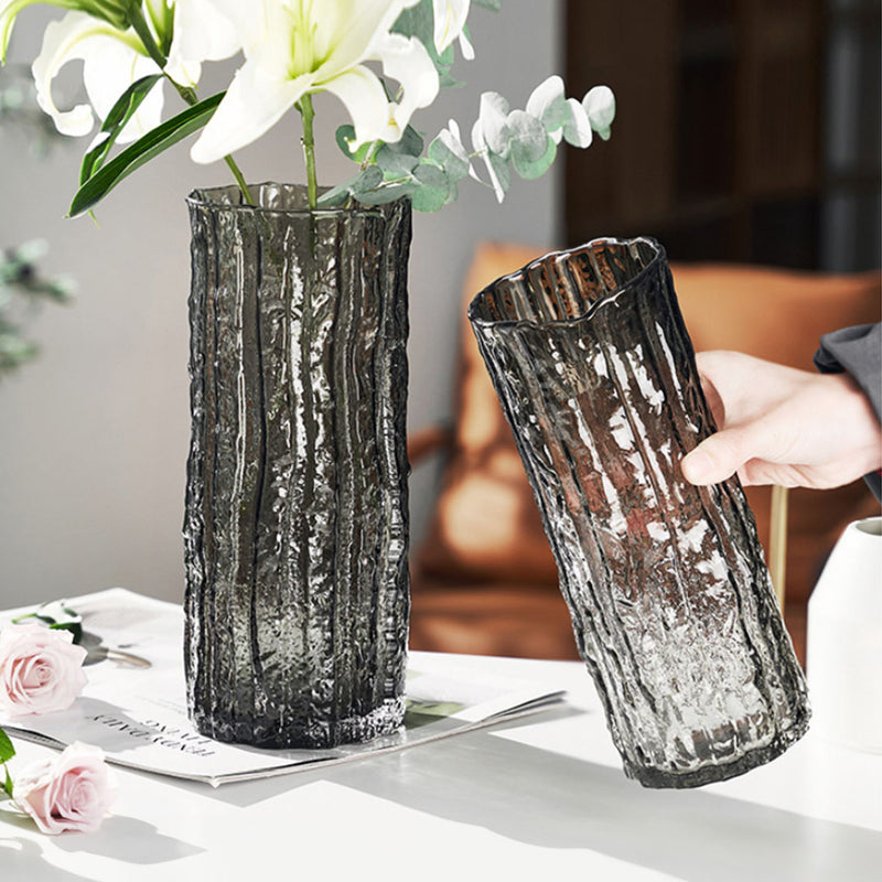 Handcrafted 30.5cm Grey Glass Vase Classic Design Home Decor Elegant Accent