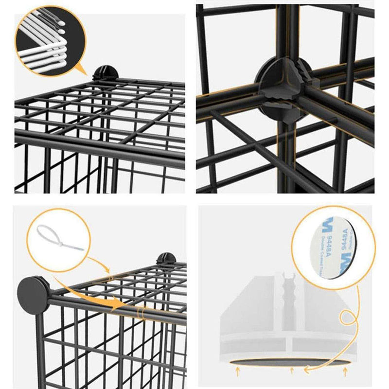 2X Black Portable 12 Cube Storage Organizer Foldable DIY Space Saving Shelf