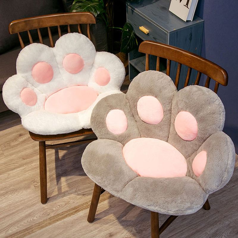 Paw Shape Cushion Polypropylene Cotton Plush 80cmx70cmx20cm White Back Support