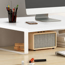 White Monitor Stand 50cm Ergonomic Elevated Desk Organizer Home Office Storage