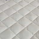 White Quilted Mattress Cover 183x203cm Stretchable Protector Pillow Covers