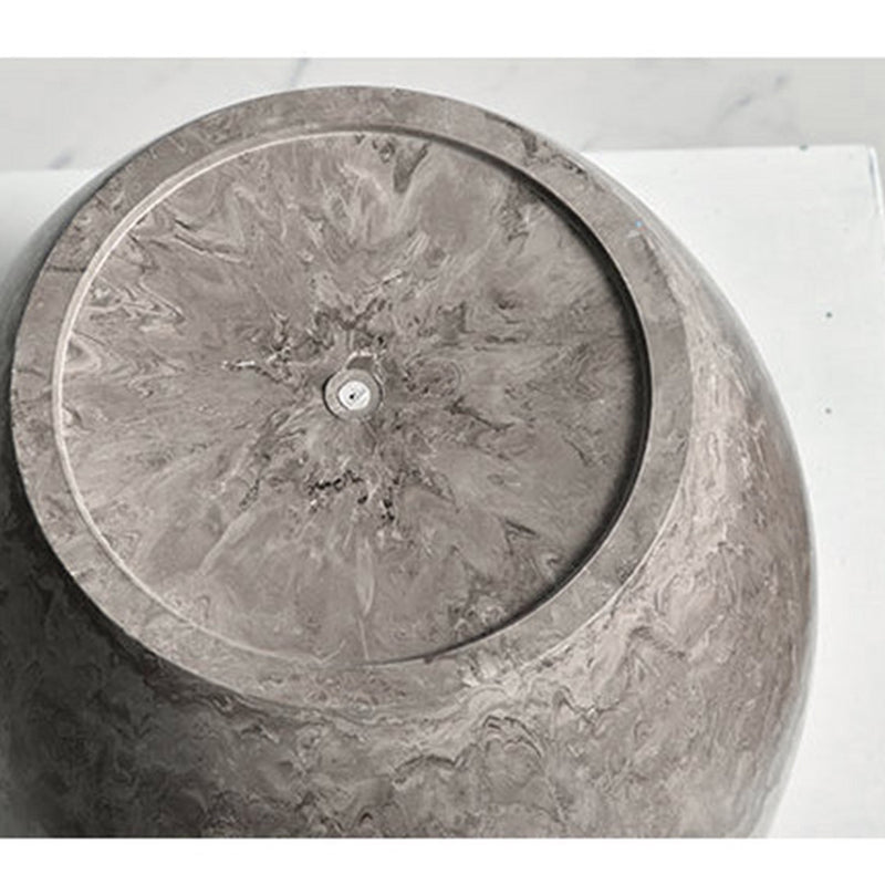 27cm Round Resin Plant Flower Pot Cement Look Grey Indoor Outdoor Planter