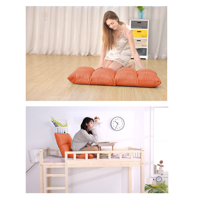 4X Adjustable Floor Recliner Sofa Bed Folding Lounge Chair Orange Linen