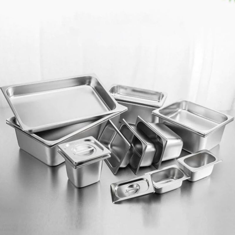 12X Full Size GN Pan 2cm Deep Stainless Steel Tray Commercial Kitchen Use