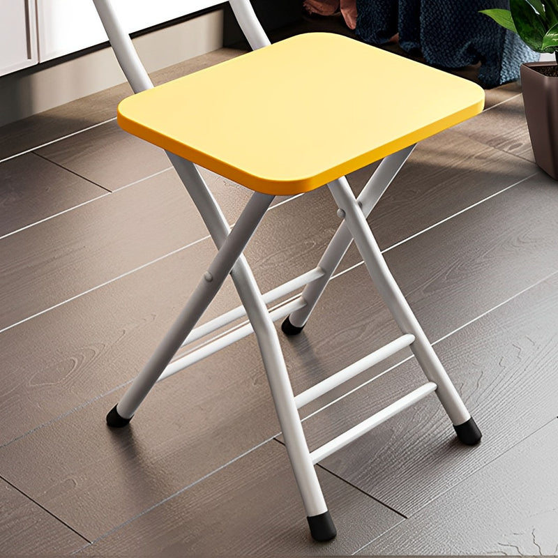 Yellow Foldable Chair Mdf Seat Aluminum Alloy Legs 77cm Lightweight Portable