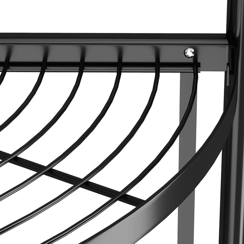 4 Tier Carbon Steel Corner Shelf With Wheels Foldable Black 51cm X 35cm X 120cm