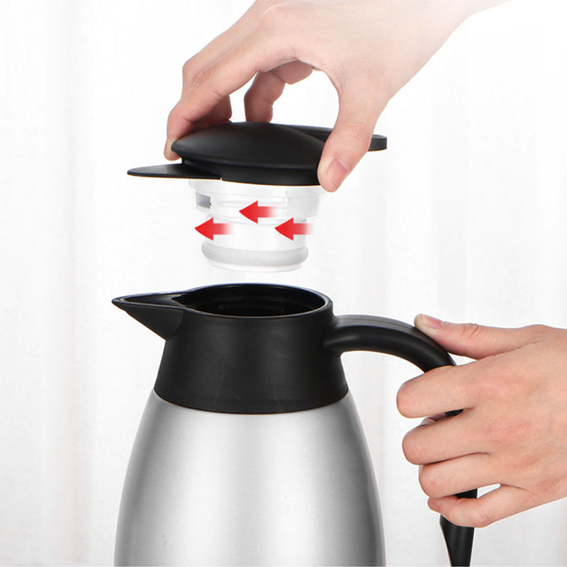 Thermal Flask 1.5L Stainless Steel Triple Layer Vacuum Insulated Silver